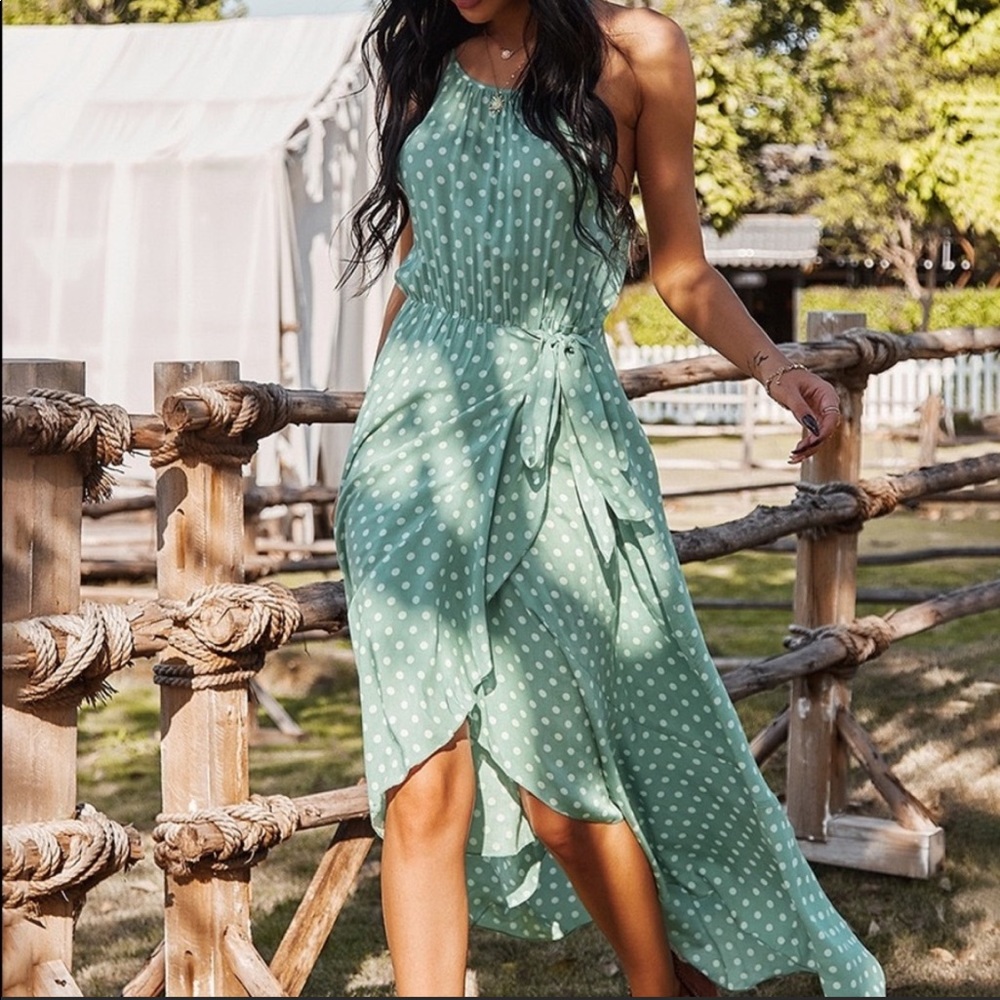 Polka Dot Halter Dress